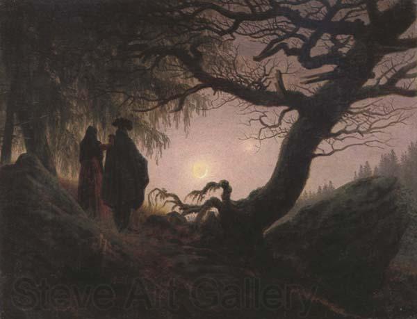 Caspar David Friedrich Man and Woman Contemplating the Moon (mk43)